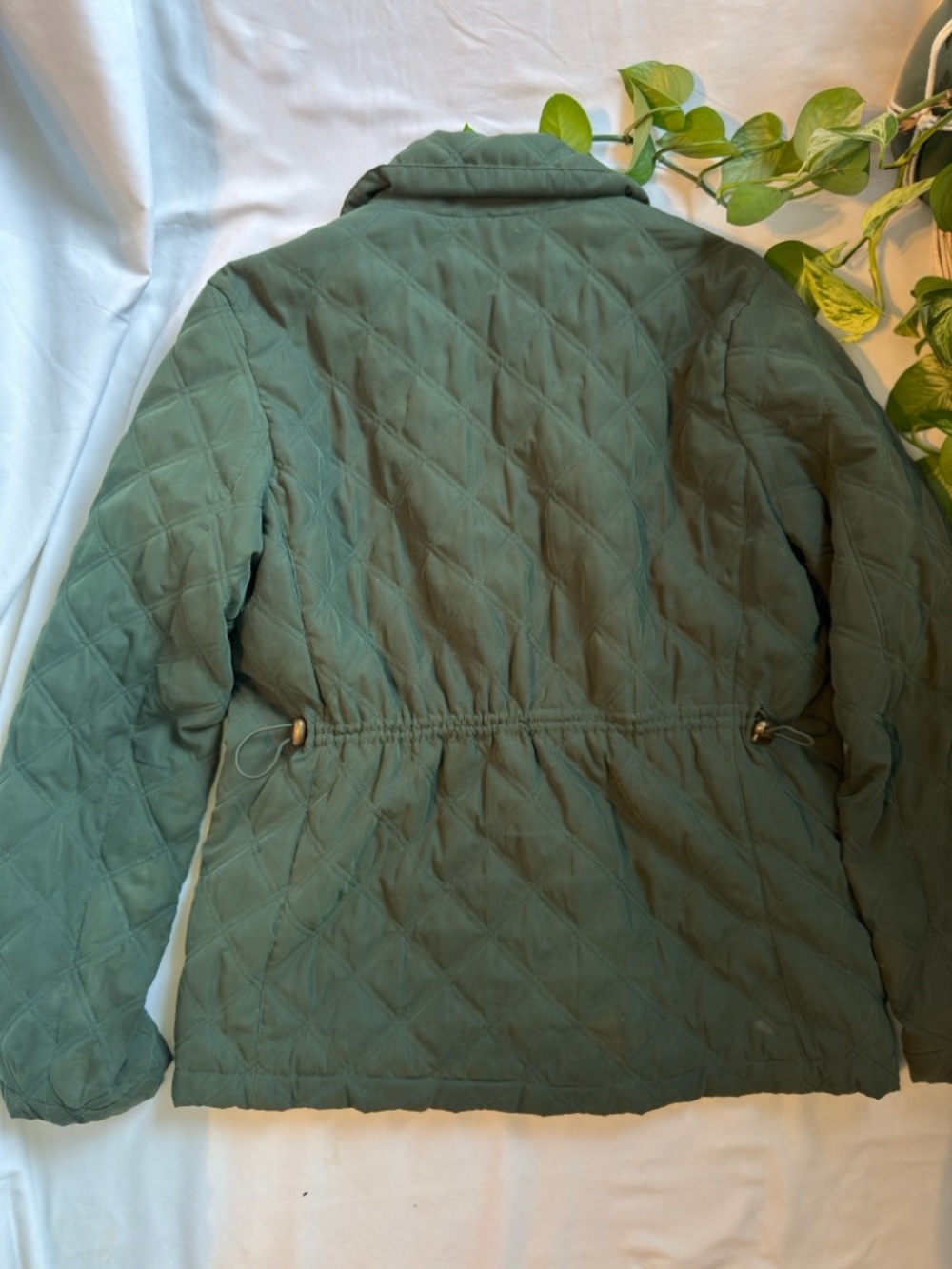 croft & barrow Quilted Olive Green Snap-Front Puffer Jacket - Picture 2 of 5